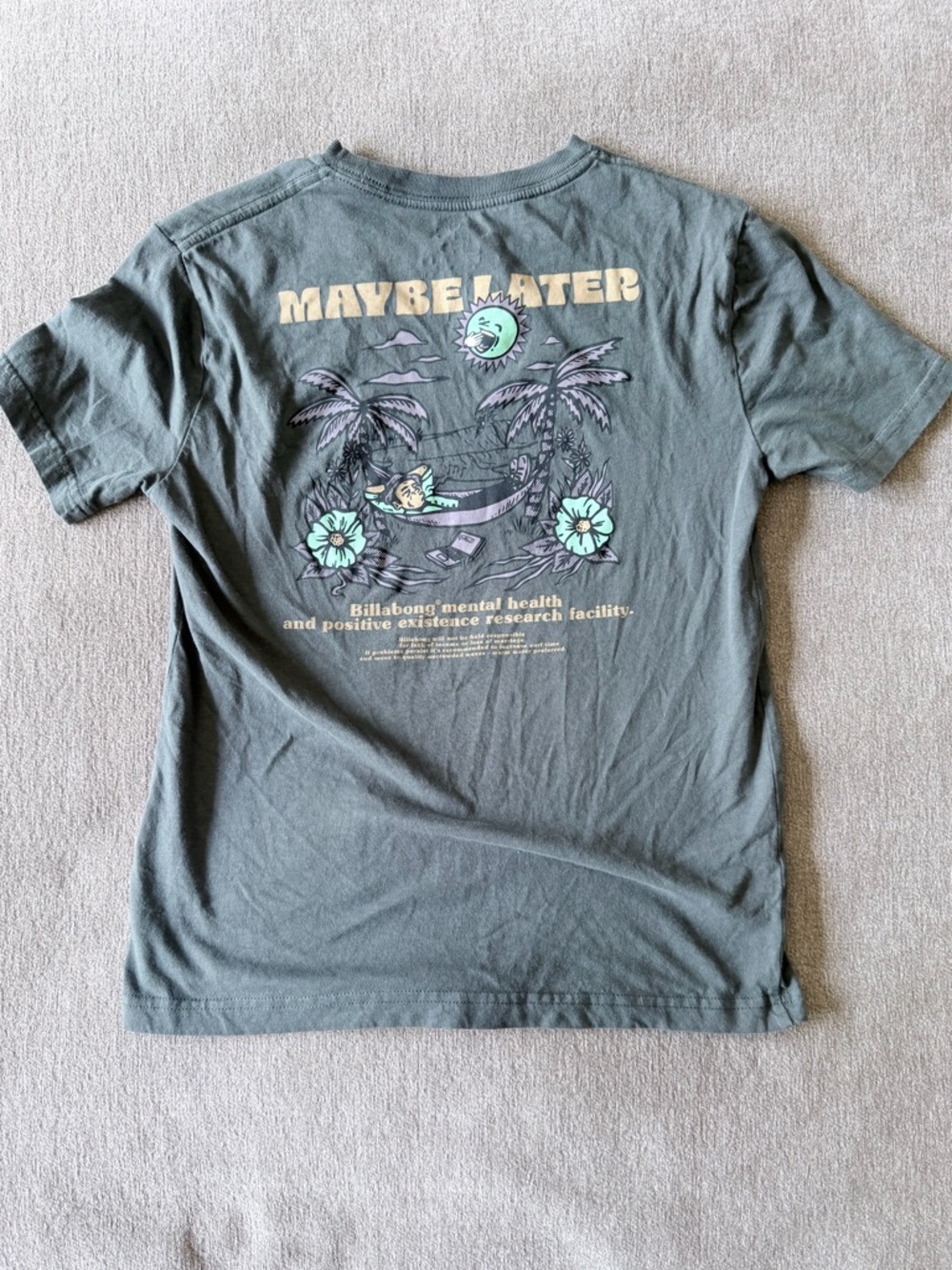 Billabong Youth Size Medium- olive green